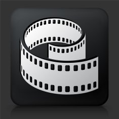 Black Square Button with Photo Negative