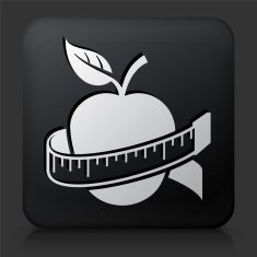 Black Square Button with Apple N4