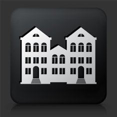 Black Square Button with Home Icon N24
