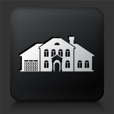 Black Square Button with Home Icon N25