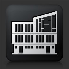 Black Square Button with Building Icon N41