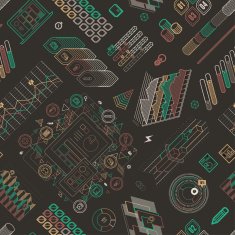 Line UI Infographic Seamless Pattern N2