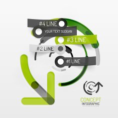 Embossed minimal style line diagram and stickers N14
