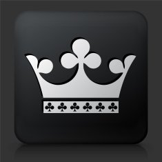 Black Square Button with Crown Icon N28