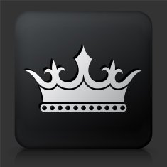 Black Square Button with Crown Icon N31