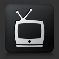 Black Square Button with TV