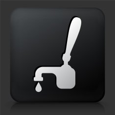 Black Square Button with Drink on Tap