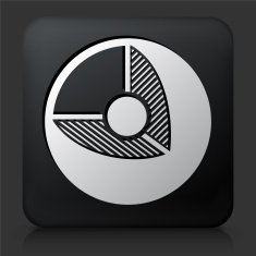 Black Square Button with Cell Icon