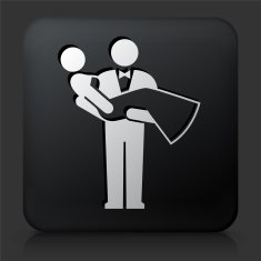 Black Square Button with Marriage Icon N4