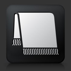 Black Square Button with Bath Towerl Icon N2