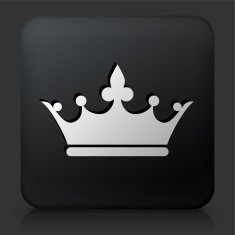 Black Square Button with Crown Icon N32