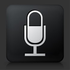 Black Square Button with Microphone Icon N5