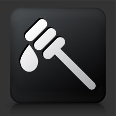 Black Square Button with Dripping Honey Icon