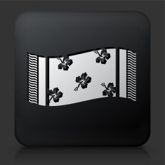 Black Square Button with Beach Towel Icon