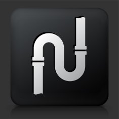 Black Square Button with Pipes Icon
