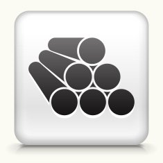 White Square Button with Construction Pipes Icon N2