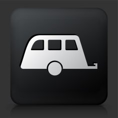 Black Square Button with Trailer Icon