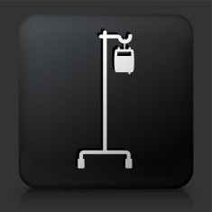 Black Square Button with IV Icon