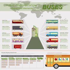 Public transportation ingographics Buses N10