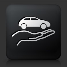 Black Square Button with Holding Car Icon N2