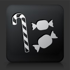 Black Square Button with Candy