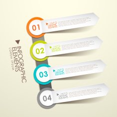 3d paper label infographic elements