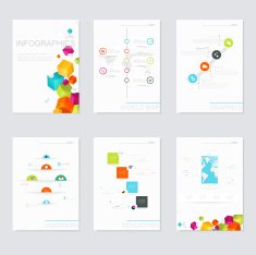 Set of infographics elements in modern flat business style N15