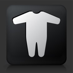 Black Square Button with Baby Jumpsuit