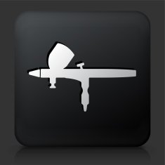 Black Square Button with Paint Sprayer