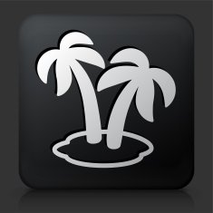 Black Square Button withTwo Palms Icon