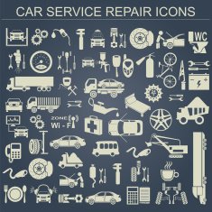Set of auto repair service elements N11