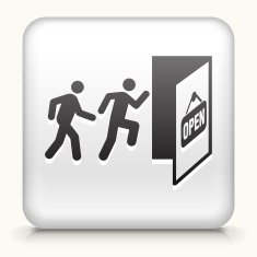 White Square Button with Open Store Icon