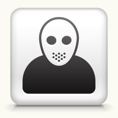 White Square Button with Mask
