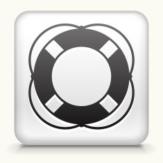 White Square Button with Life Saver Icon