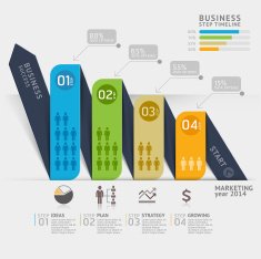 Business marketing arrow timeline template N2