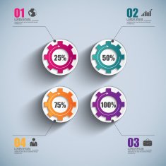 Abstract 3D paper Infographic N65