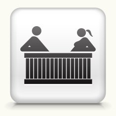 White Square Button with Jacuzzi Icon