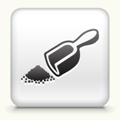 White Square Button with Herbal Powder Icon