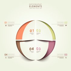 abstract 3d origami paper infographics N11