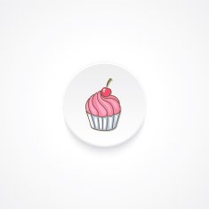 Modern Flat Rounde icon With Shadow And Cupcake N3