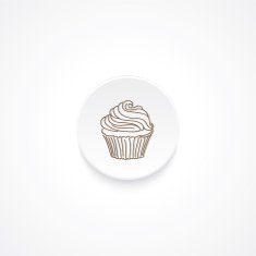 Modern Flat Round icon With Shadow And Cupcake N5