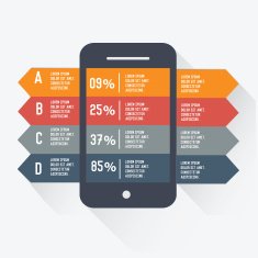 Mobile Infographic design on white background vector