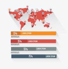 Map info graphics design vector