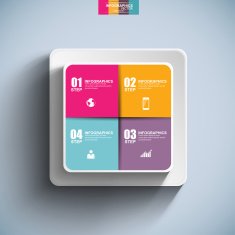 Abstract 3D paper Infographic N66