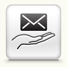 Square Button with Hand Holding Letter