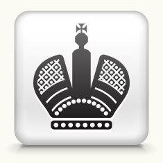 Square Button with Crown interface icon