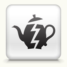 Square Button with Broken Tea Pot interface icon