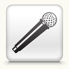 Square Button with Microphone