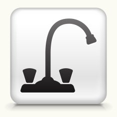 Square Button with Faucet interface icon N2