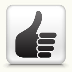 Square Button with Thumbs Up